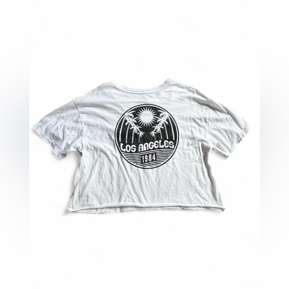 Cold Crush Tops - Cold Crush White California T Cropped Beach Spring Streetwear Size XL Oversized